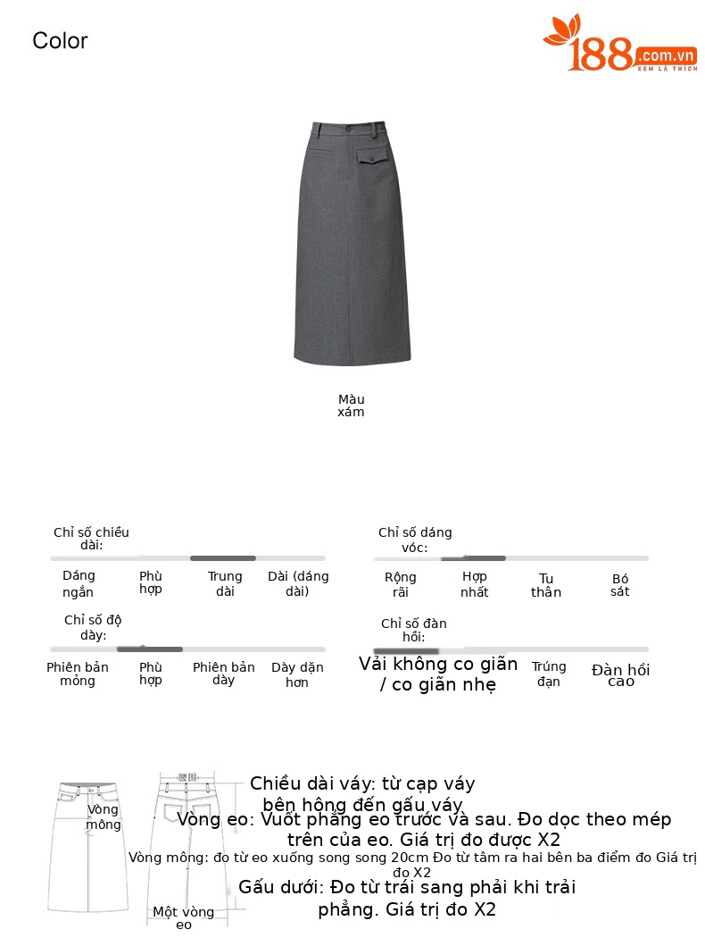 Váy midi len Tencel xám đậm xẻ tà ống suông đa năng — màu xám chi tiết 5