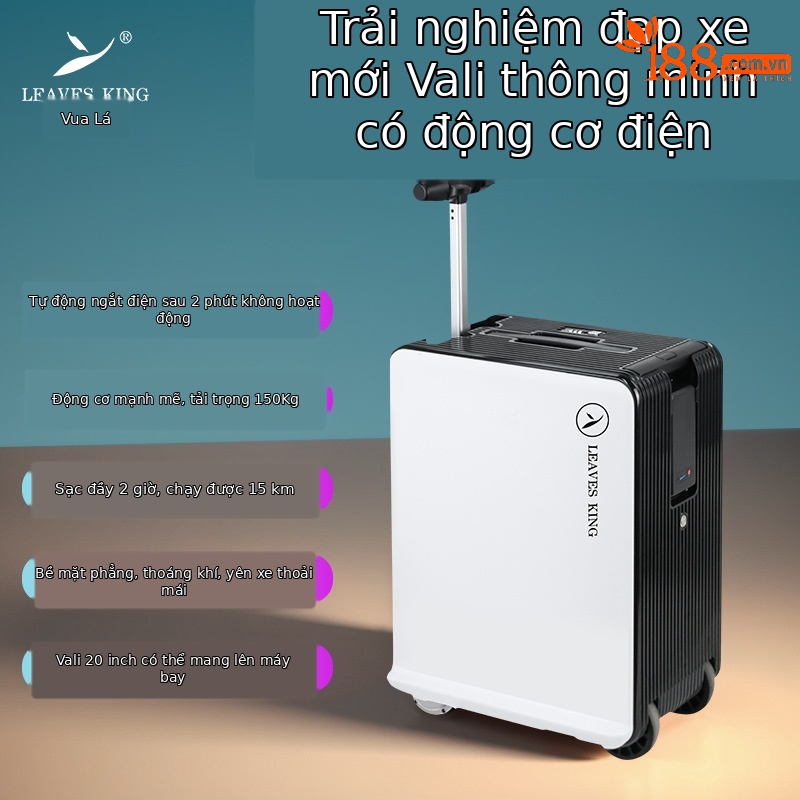 Vali điện thông minh có thể ngồi lái 20 inch dung tích lớn mới lên máy bay — màu đen với màu xám, đen với đen, đen với trắng