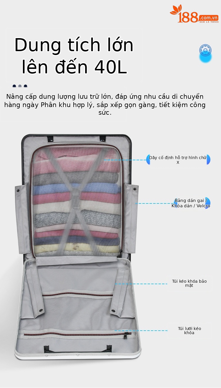 Vali điện thông minh có thể ngồi lái 20 inch dung tích lớn mới lên máy bay — màu đen với màu xám, đen với đen, đen với trắng chi tiết 10
