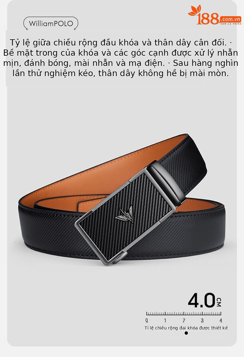 Thắt lưng da nam cao cấp khóa tự động Emperor Paul 2024 — 120cm, 130cm, 110cm, 125cm chi tiết 5