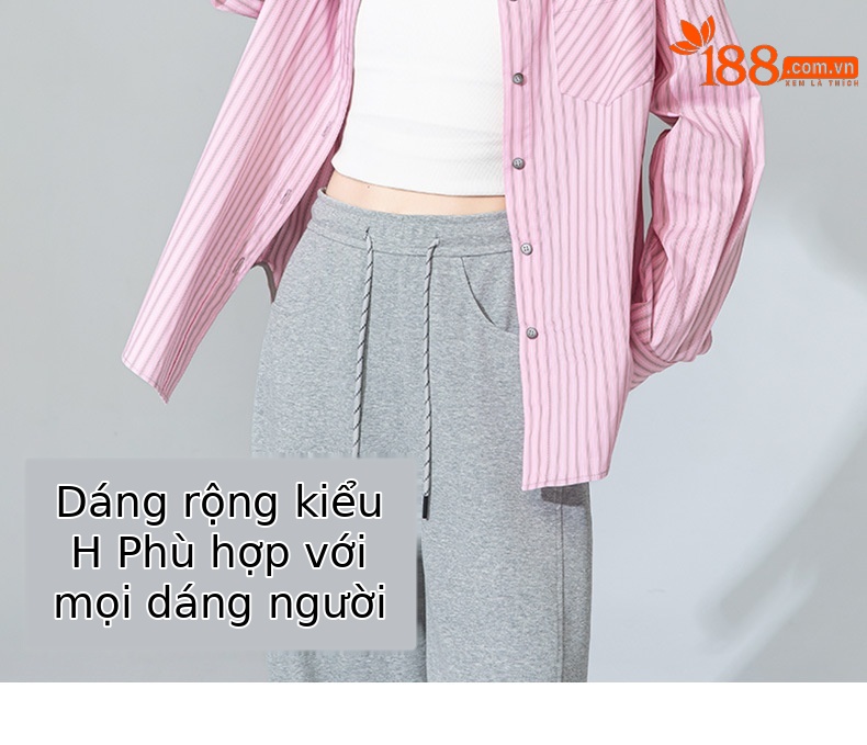 Áo sơ mi dài tay nữ phong cách lười rộng rãi sọc hồng thiết kế mới — Hồng sen chi tiết 9