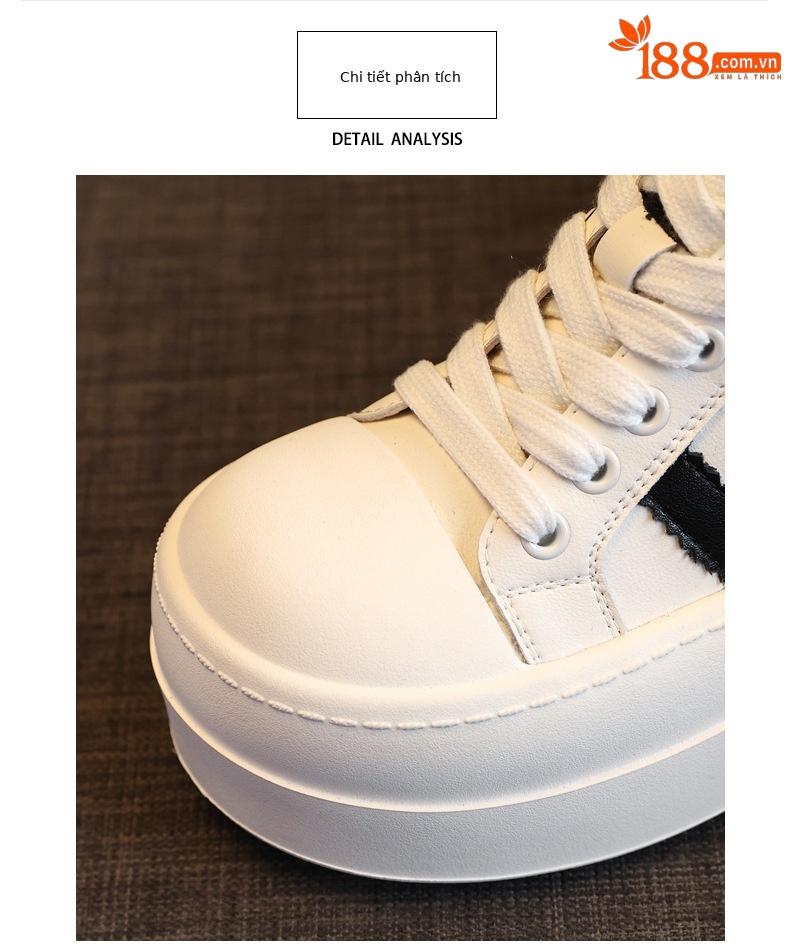 Giày sneaker nữ đế dày tăng chiều cao bên trong, form thể thao mùa xuân — Màu đỏ be chi tiết 7
