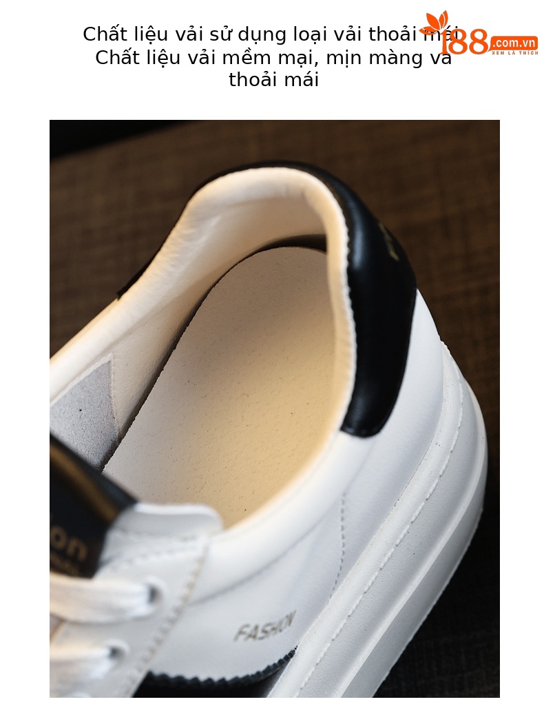 Giày sneaker nữ đế dày tăng chiều cao bên trong, form thể thao mùa xuân — Màu đỏ be chi tiết 8