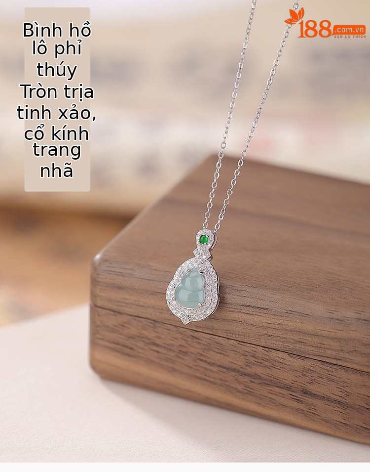Mặt dây chuyền bạc S925 hình hươu đính đá zircon xanh ngọc lục bảo — Mặt dây chuyền đơn (không có dây chuyền) chi tiết 1
