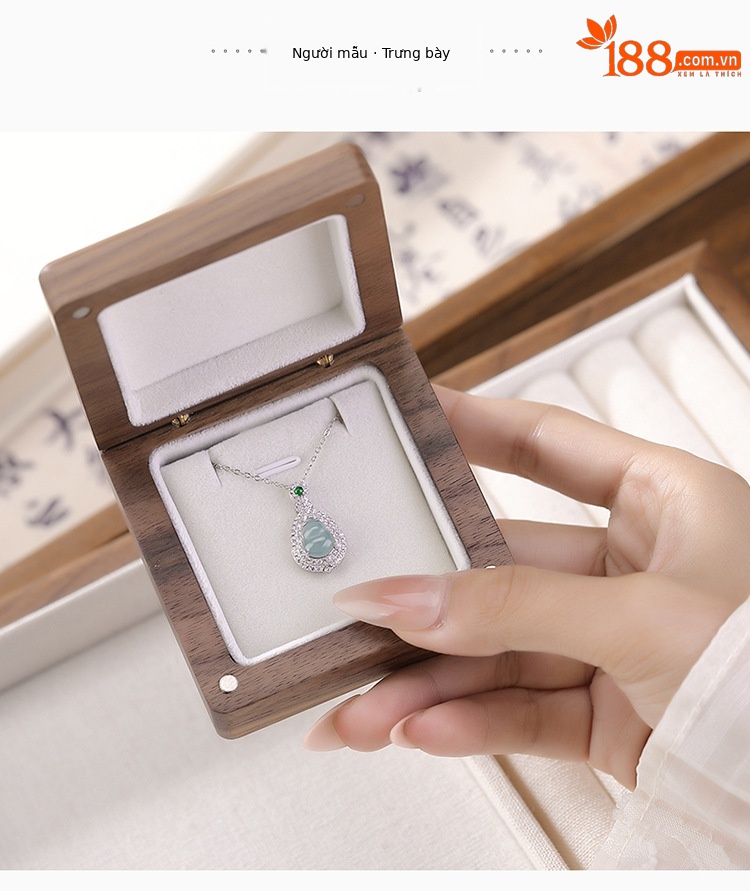 Mặt dây chuyền bạc S925 hình hươu đính đá zircon xanh ngọc lục bảo — Mặt dây chuyền đơn (không có dây chuyền) chi tiết 3