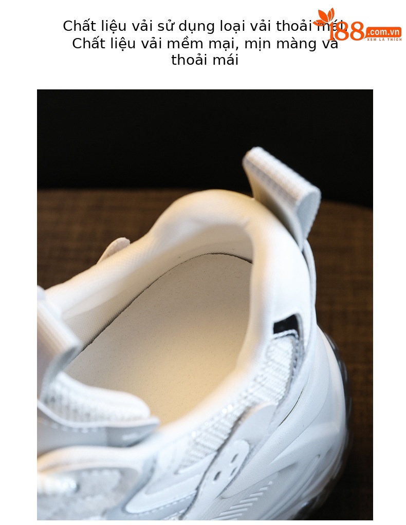 Giày sneaker nữ đế dày độn cao bên trong dáng nhỏ — Màu be chi tiết 8