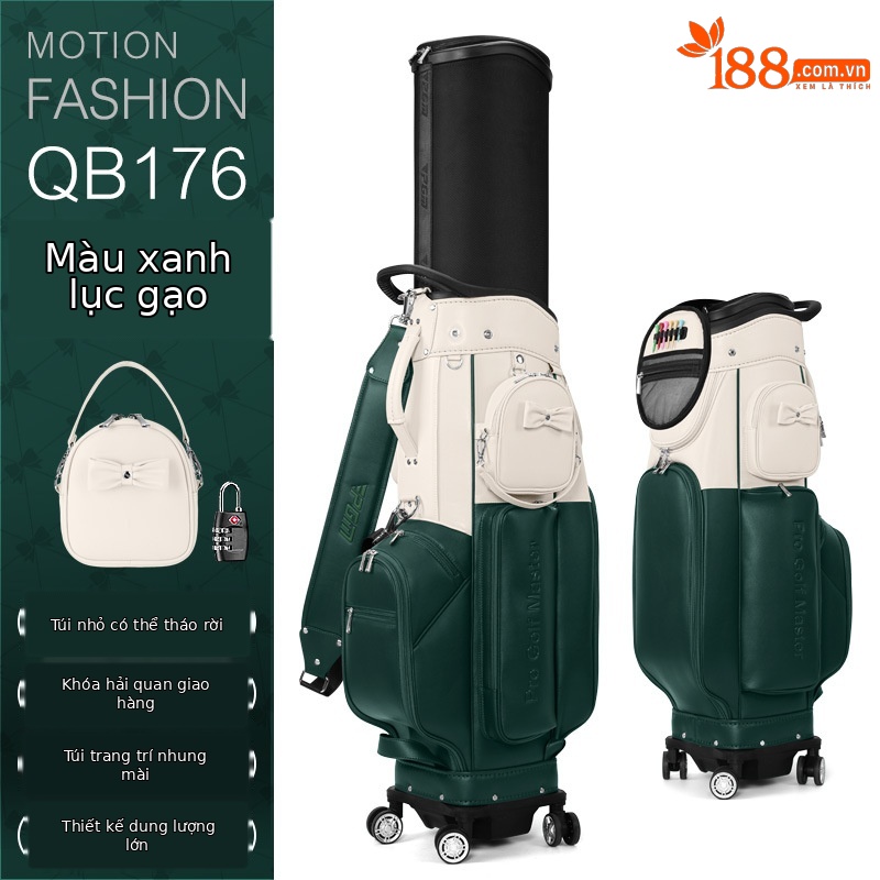 Túi golf hàng không PGM vỏ cứng kính thiên văn bốn bánh 130x28x38 cm — Túi bóng hãng hàng không [túi đeo chéo có thể tháo rời/bằng sáng chế kính thiên văn vỏ cứng/bằng sáng chế cơ đảo ngược] màu be QB176