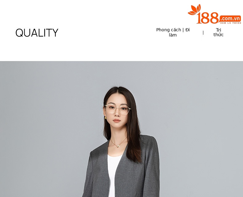 Áo blazer nữ cổ V len TR cao cấp dáng suông công sở — Quần màu xám 73144113 chi tiết 1