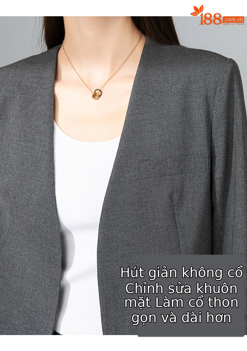 Áo blazer nữ cổ V len TR cao cấp dáng suông công sở — Quần màu xám 73144113 chi tiết 8