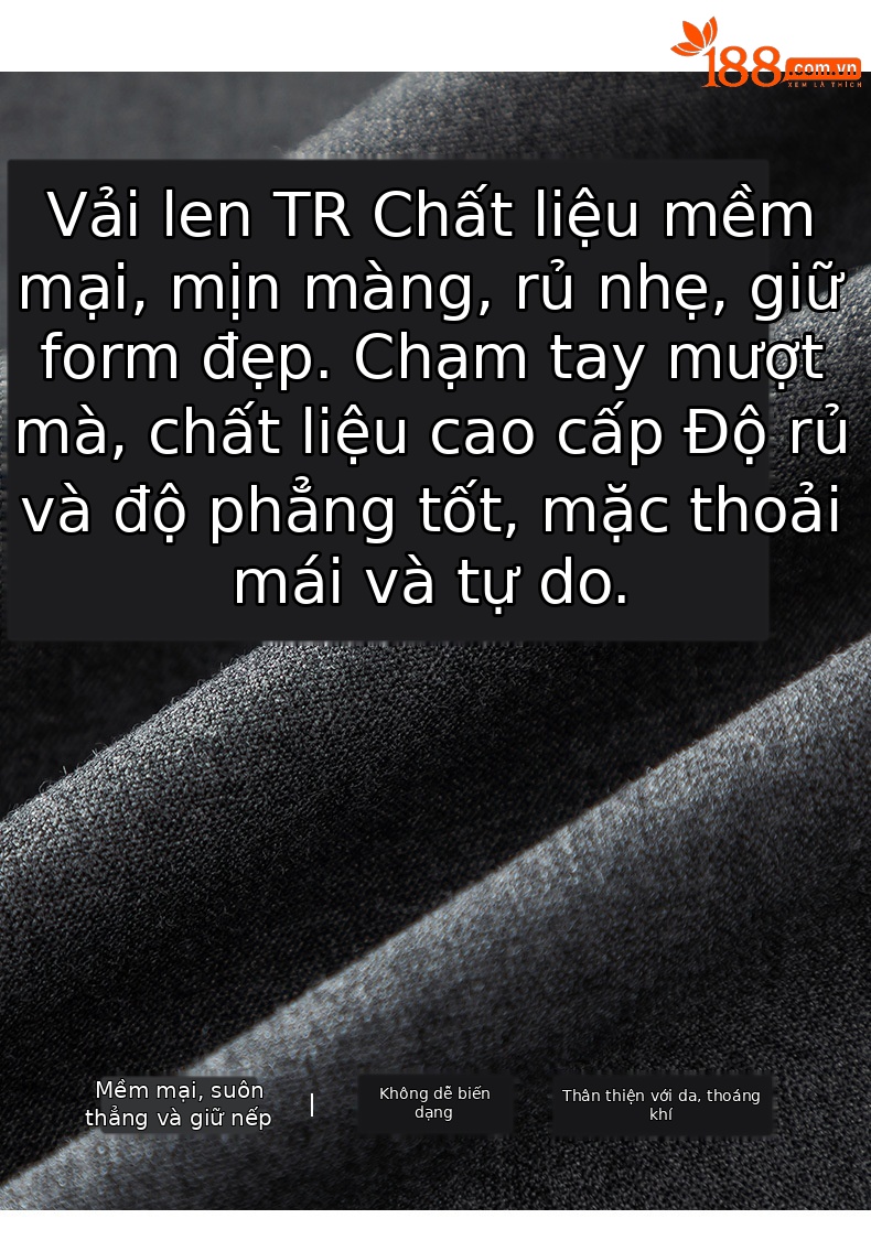 Áo blazer nữ cổ V len TR cao cấp dáng suông công sở — Quần màu xám 73144113 chi tiết 5