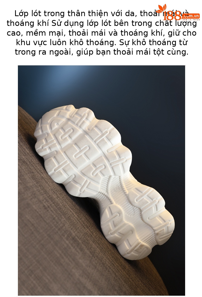 Giày thể thao nữ đế dày tăng chiều cao lưới thoáng khí phong cách dad sneaker — Màu be chi tiết 9