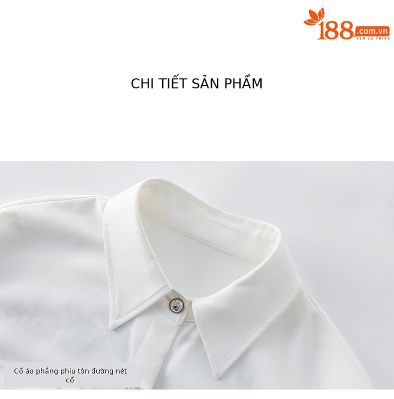 Áo khoác lyocell trắng in hình bướm đính kim cương dáng rộng ngắn — Màu trắng chi tiết 16