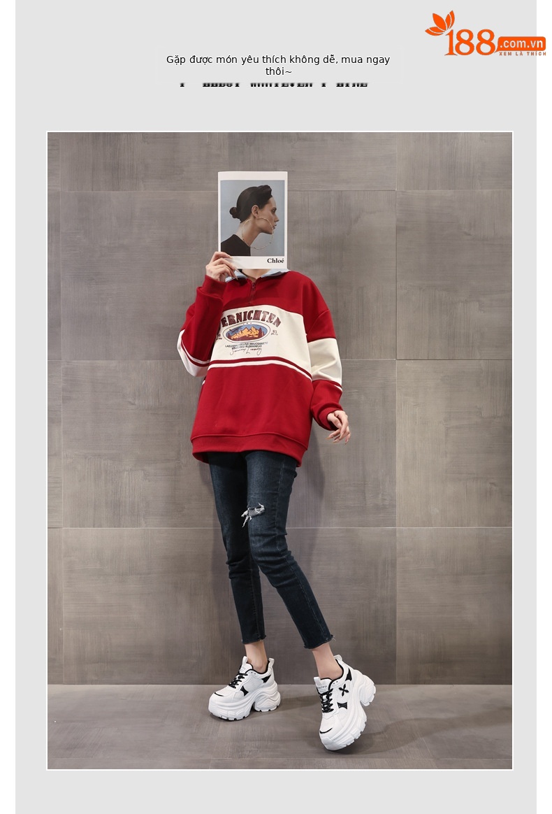Giày sneaker nữ đế dày chunky mesh lưới thoáng khí, tăng chiều cao nhẹ nhàng — Màu trắng chi tiết 6