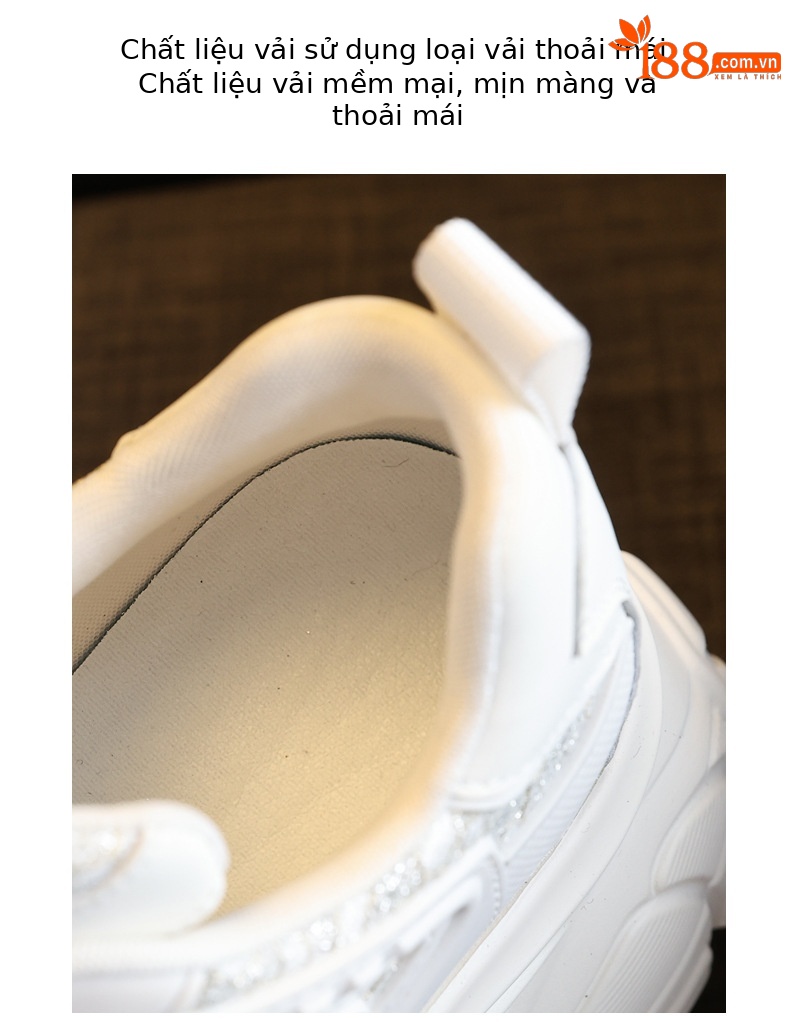 Giày thể thao đế dày dáng nhỏ khoe chân HT1697-12 sneaker nữ chunky đế dày — Màu be chi tiết 8