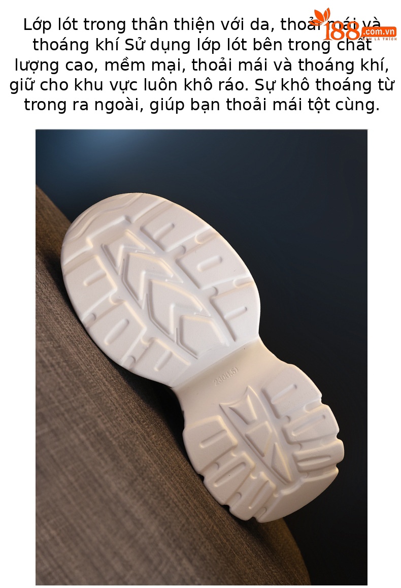 Giày thể thao đế dày dáng nhỏ khoe chân HT1697-12 sneaker nữ chunky đế dày — Màu be chi tiết 9