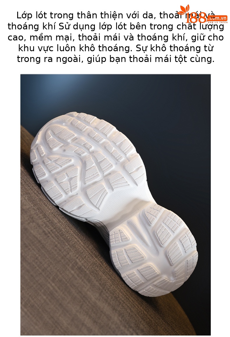 Giày sneaker nữ đế dày chunky mesh thoáng khí, tăng chiều cao bên trong — Màu trắng chi tiết 9
