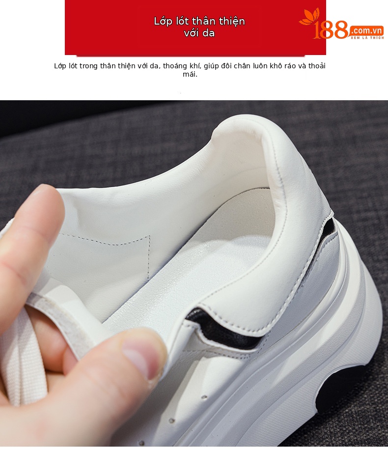 Giày sneaker nữ đế dày thời trang mùa xuân 2026 thiết kế cá tính tăng chiều cao — M2708 màu xám, M2708 màu đỏ, M2708 màu đen chi tiết 6