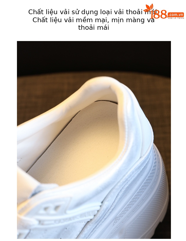 Giày sneaker nữ đế dày độn cao bên trong, phong cách thời trang dáng nhỏ — Màu vàng sâm panh chi tiết 8
