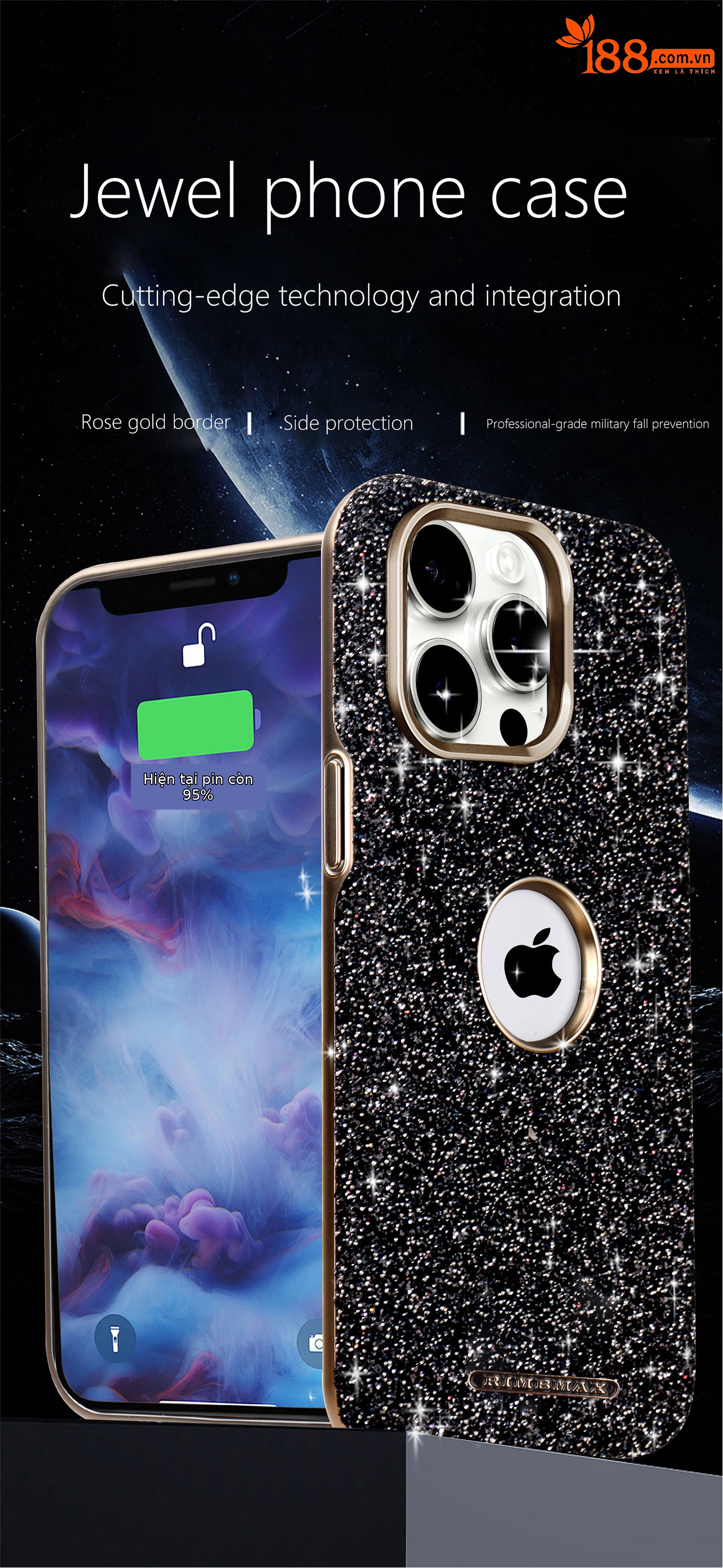 Ốp lưng iPhone 16 Pro Max từ tính chống rơi, viền dày bảo vệ toàn diện, thiết kế sang trọng hồng long lanh — Nhãn lộn lấp lánh màu đen có tích hợp hút từ tính, Nhãn lộ màu xám lấp lánh có tích hợp hút từ tính, Nhãn lộ màu xanh lấp lánh với lực hút từ tính tích hợp, Nhãn lộ màu đỏ lấp lánh với lực hút từ tính tích hợp chi tiết 1
