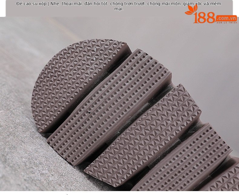 Giày boot nữ cổ cao da bò thật đế bánh xốp dày — Màu nâu chi tiết 6