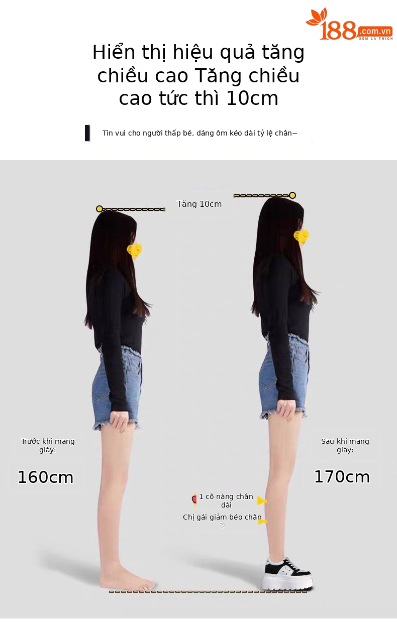 Giày sneaker nữ đế dày độn cao bên trong, phối đá rhinestone trắng thời trang — bạc trắng chi tiết 4