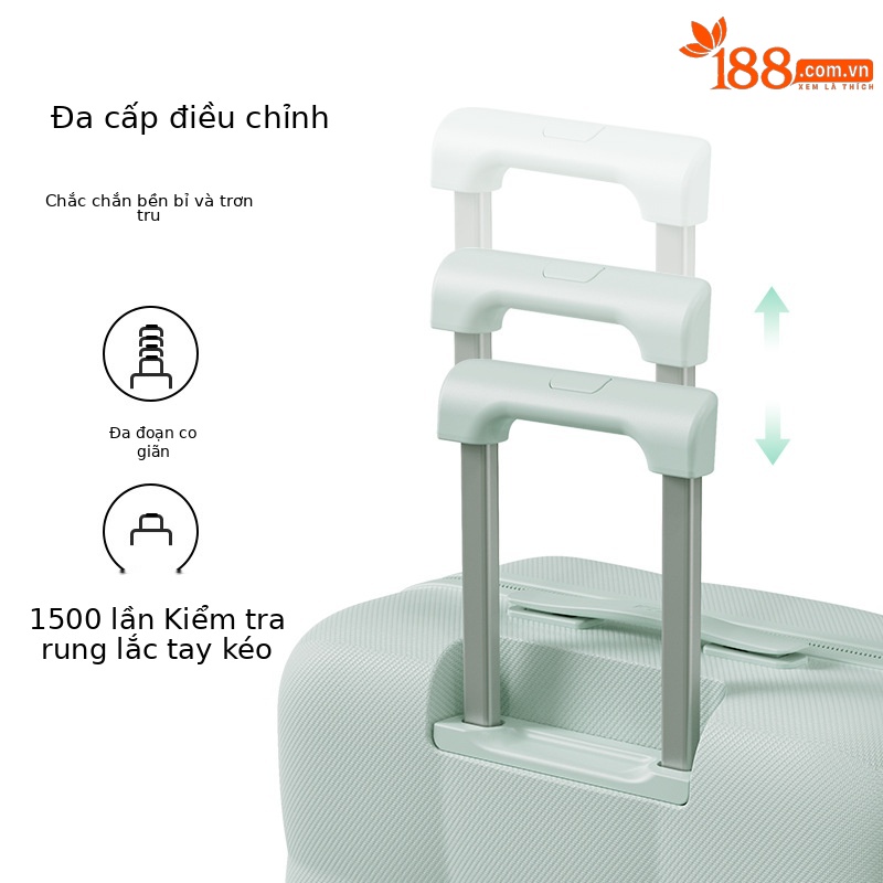 Vali nhựa PC 20 inch cho trẻ em và người lớn, hành lý xách tay tiện lợi — Hành lý lên máy bay 20 inch PLUS phiên bản màu be