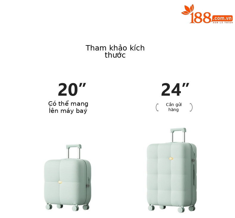 Vali nhựa PC 20 inch cho trẻ em và người lớn, hành lý xách tay tiện lợi — Hành lý lên máy bay 20 inch PLUS phiên bản màu be chi tiết 7