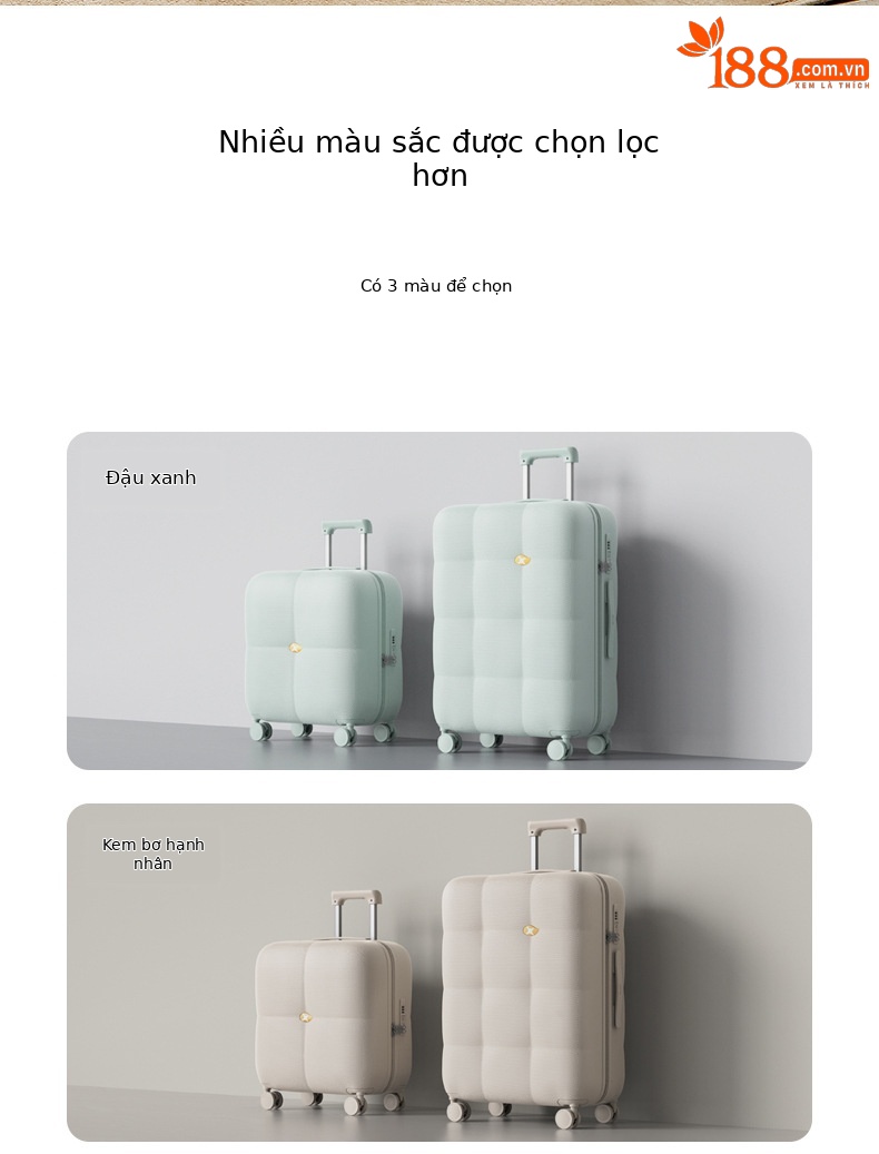 Vali nhựa PC 20 inch cho trẻ em và người lớn, hành lý xách tay tiện lợi — Hành lý lên máy bay 20 inch PLUS phiên bản màu be chi tiết 29