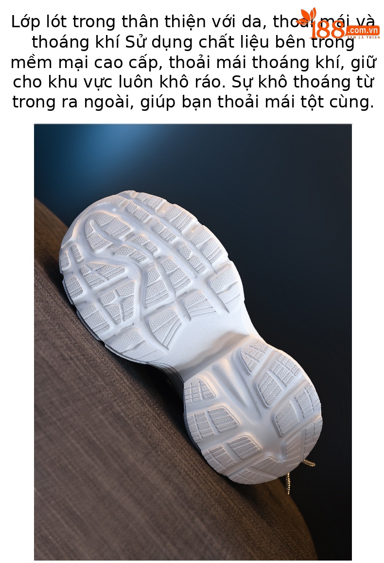 Giày sneaker nữ đế dày độn cao mặt lưới thoáng khí phong cách thể thao — Màu trắng chi tiết 9