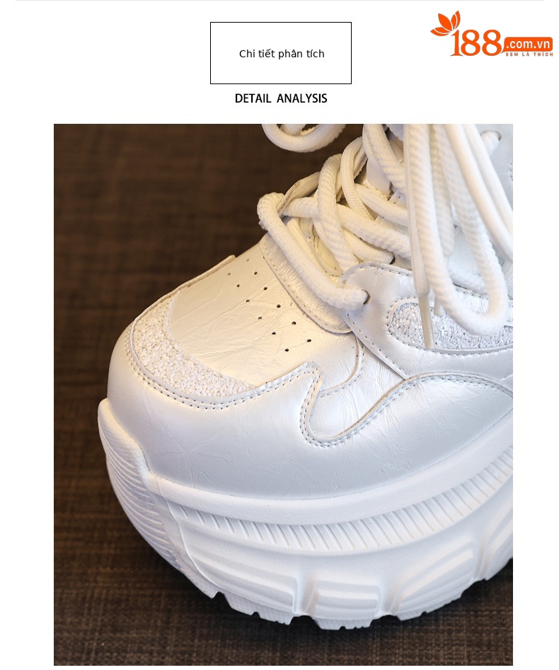 Giày sneaker chunky nữ đế dày tăng chiều cao HC3572 — Màu đen chi tiết 7