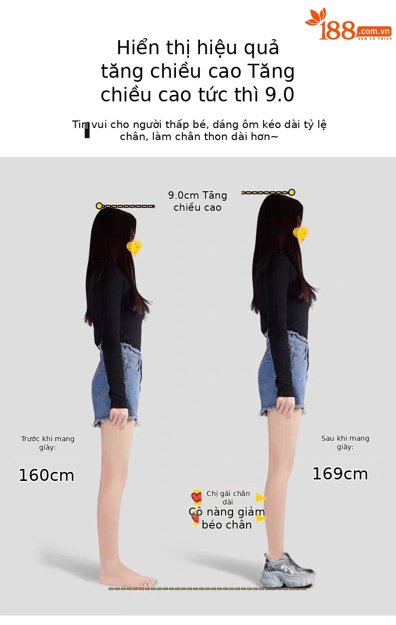 Giày thể thao nữ đế dày tăng chiều cao lưới thoáng khí phong cách chunky — Màu trắng chi tiết 4