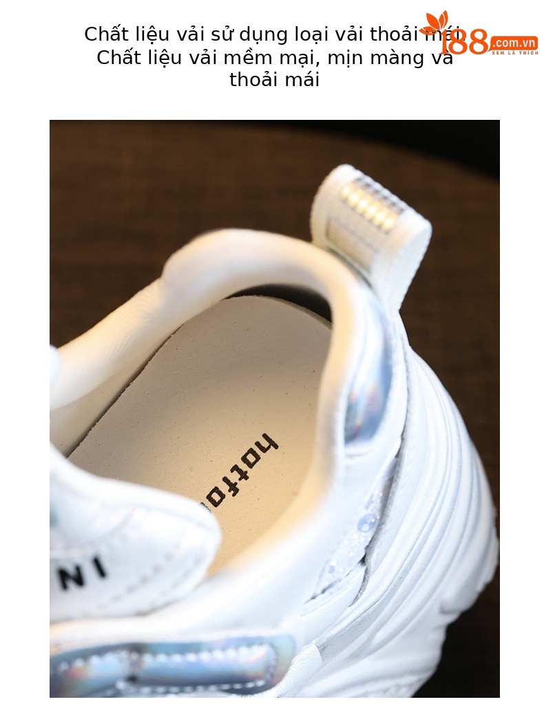 Giày sneaker nữ đế dày tăng chiều cao bên trong, đế bánh xốp mềm mại — Lưới đôi màu hồng nude chi tiết 8