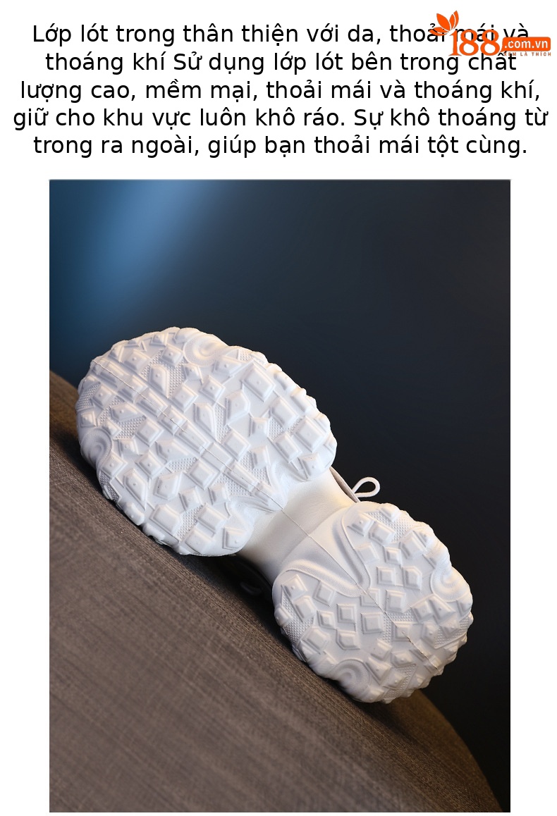 Giày sneaker nữ đế dày tăng chiều cao bên trong, đế bánh xốp mềm mại — Lưới đôi màu hồng nude chi tiết 9