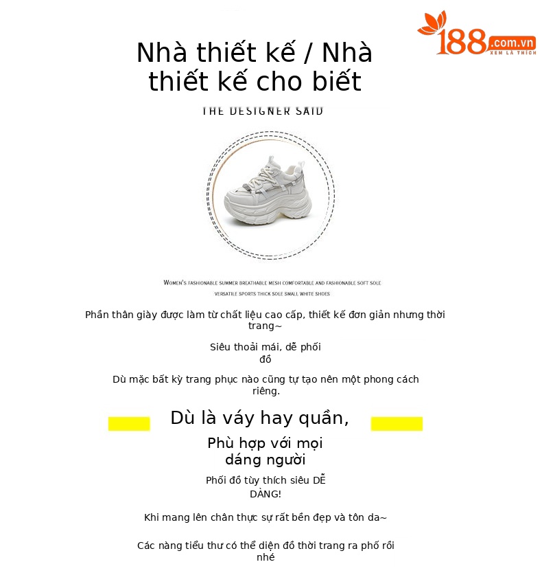 Giày sneaker nữ chunky đế dày phong cách Hàn Quốc, đính đá thời trang, phù hợp người thấp bé — M2803 màu xám, M2803 màu be chi tiết 4