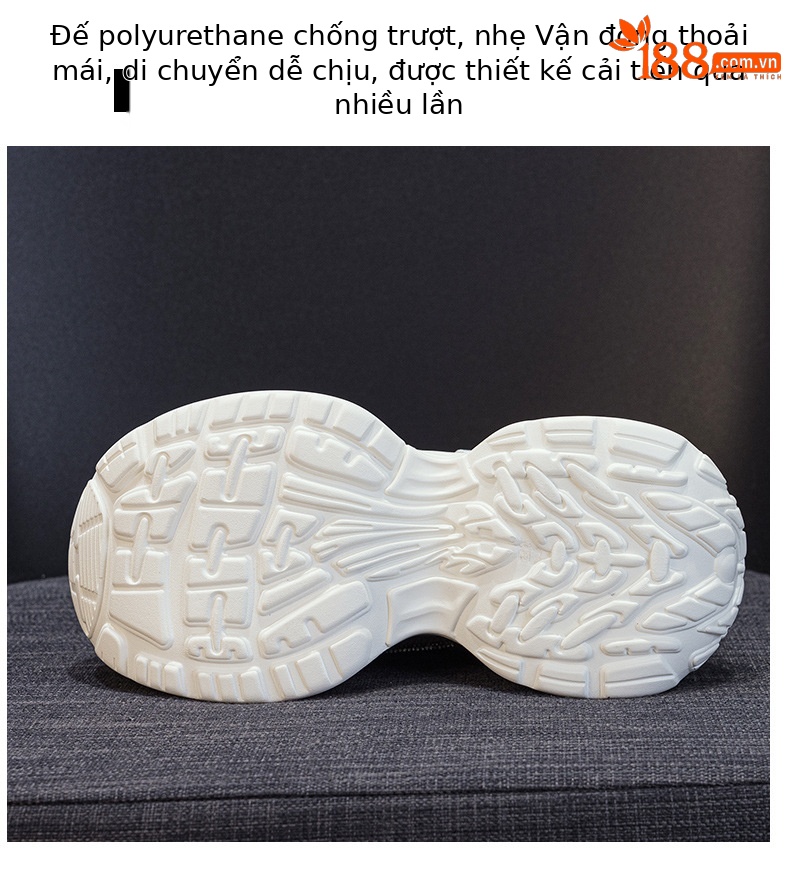 Giày sneaker nữ chunky đế dày phong cách Hàn Quốc, đính đá thời trang, phù hợp người thấp bé — M2803 màu xám, M2803 màu be chi tiết 9