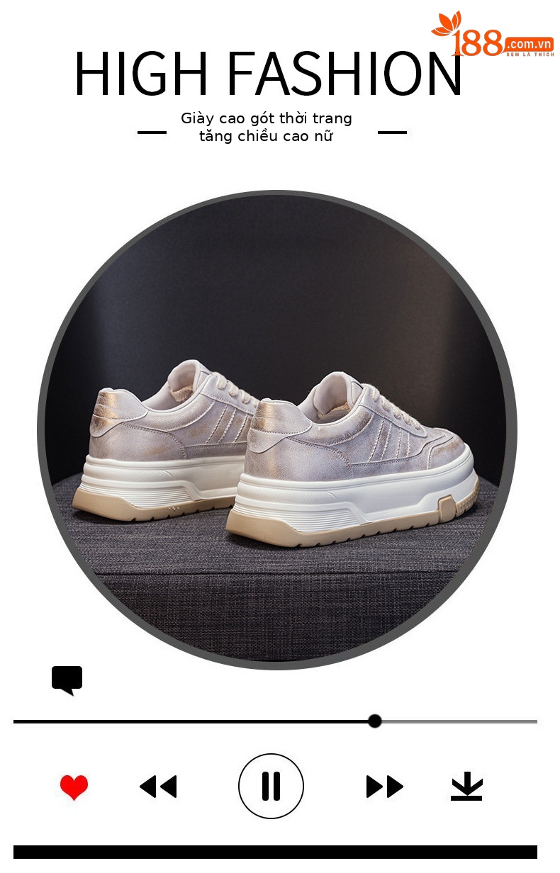 Giày sneaker nữ đế dày thời trang xuân 2026, giày thể thao nữ đa năng phối màu trắng — M2805 màu trắng, M2805 màu vàng kim, M2805 màu hồng chi tiết 5