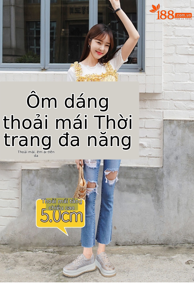 Giày sneaker nữ đế dày thời trang xuân 2026, giày thể thao nữ đa năng phối màu trắng — M2805 màu trắng, M2805 màu vàng kim, M2805 màu hồng chi tiết 1