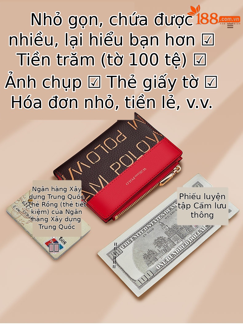 Ví nữ ngắn da thật chống trộm đa năng Emperor Paul chi tiết 4