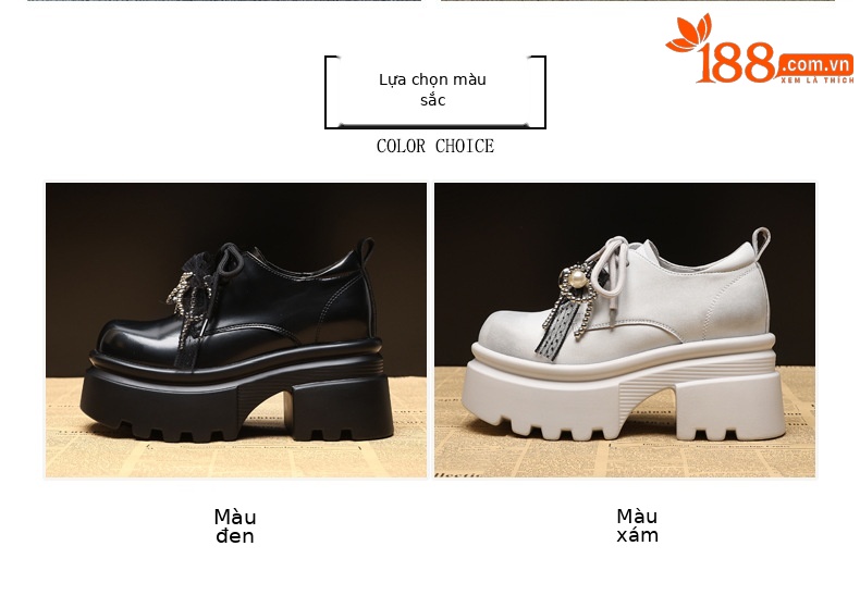 Giày lười nữ đế dày tăng chiều cao bên trong, phong cách đơn giản dễ phối, form nhỏ gọn — Màu đen chi tiết 2