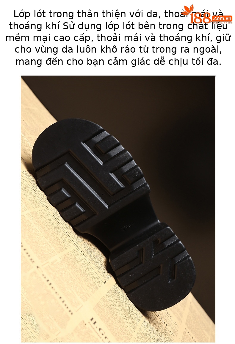 Giày lười nữ đế dày tăng chiều cao bên trong, phong cách đơn giản dễ phối, form nhỏ gọn — Màu đen chi tiết 8