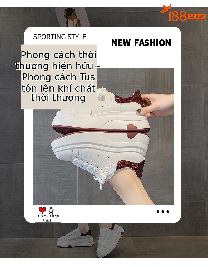 Giày sneaker nữ đế dày kiểu Hàn Quốc hình trái tim, cổ thấp, phong cách thời trang mùa xuân 2026 — M2806 màu đỏ, M2806 màu be, M2806 màu đen chi tiết 3
