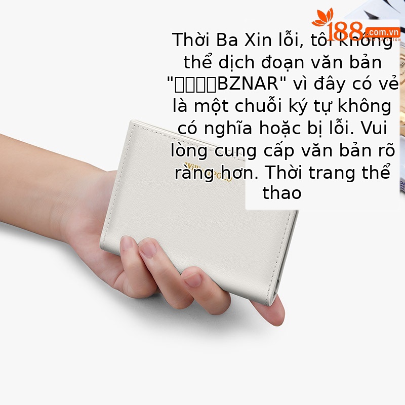 Ví cầm tay nữ da thật ngắn Emperor Paul đựng thẻ tín dụng mỏng nhỏ