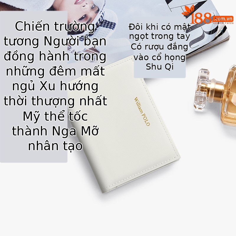 Ví cầm tay nữ da thật ngắn Emperor Paul đựng thẻ tín dụng mỏng nhỏ