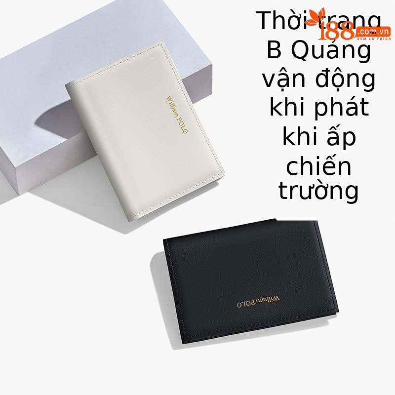 Ví cầm tay nữ da thật ngắn Emperor Paul đựng thẻ tín dụng mỏng nhỏ