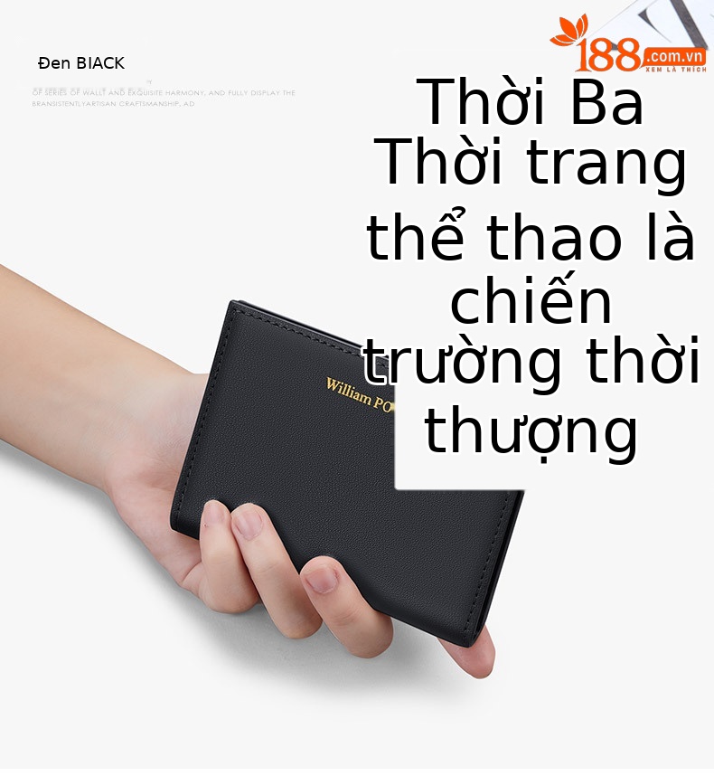 Ví cầm tay nữ da thật ngắn Emperor Paul đựng thẻ tín dụng mỏng nhỏ chi tiết 10