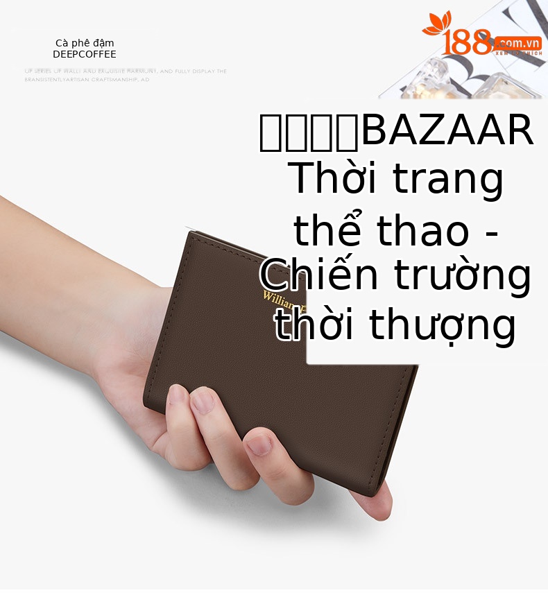 Ví cầm tay nữ da thật ngắn Emperor Paul đựng thẻ tín dụng mỏng nhỏ chi tiết 12
