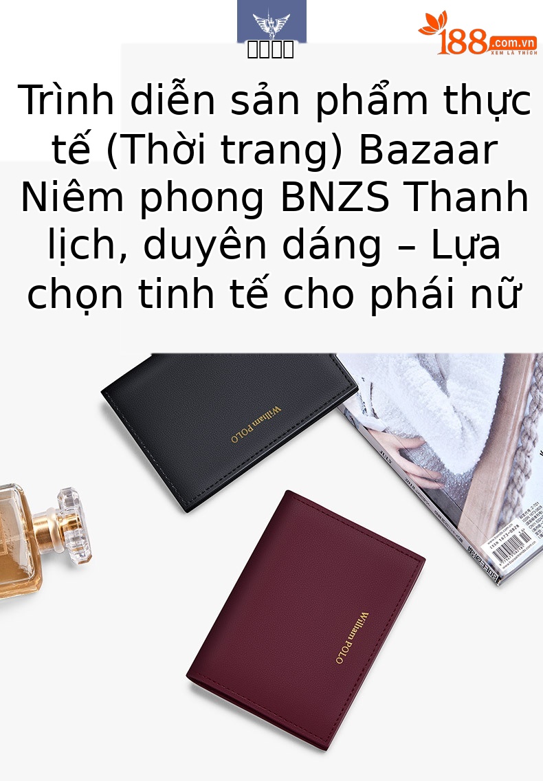 Ví cầm tay nữ da thật ngắn Emperor Paul đựng thẻ tín dụng mỏng nhỏ chi tiết 14