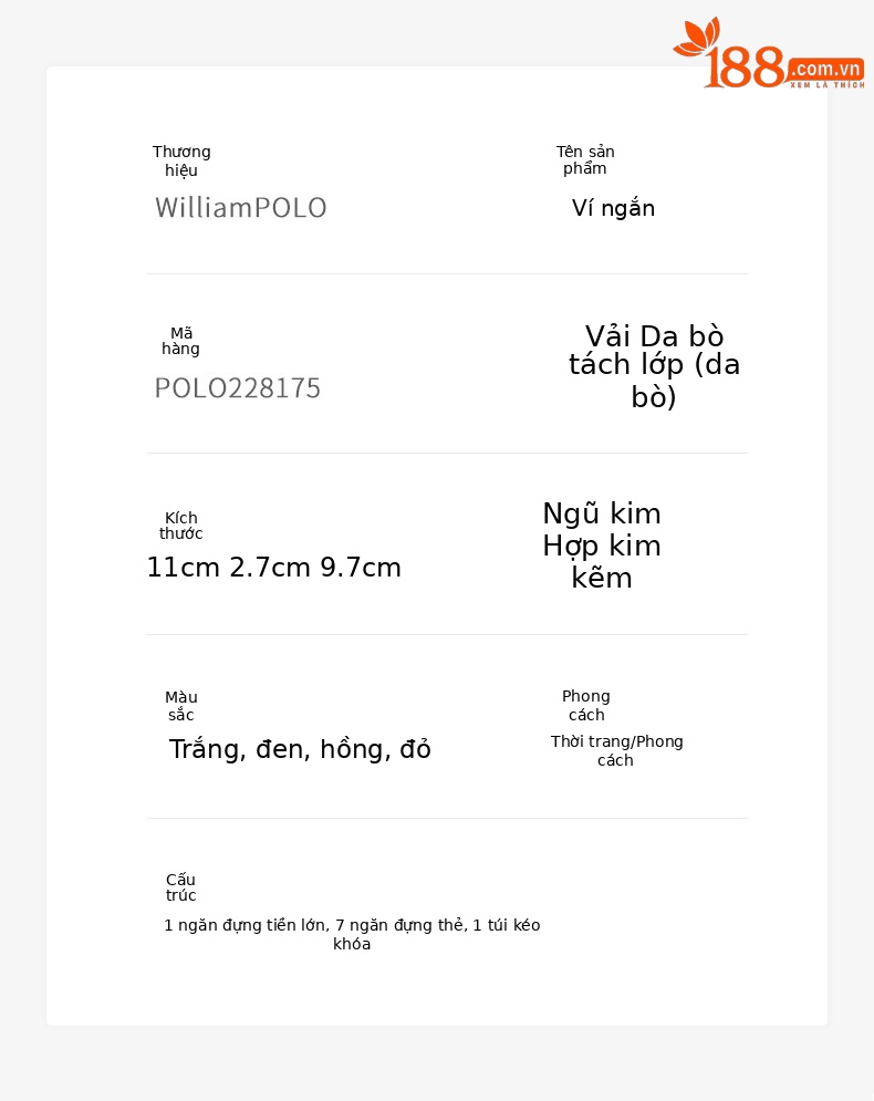Ví cầm tay nữ da thật mini 2025 thương hiệu Hoàng Paul kiểu dáng đơn giản chi tiết 4