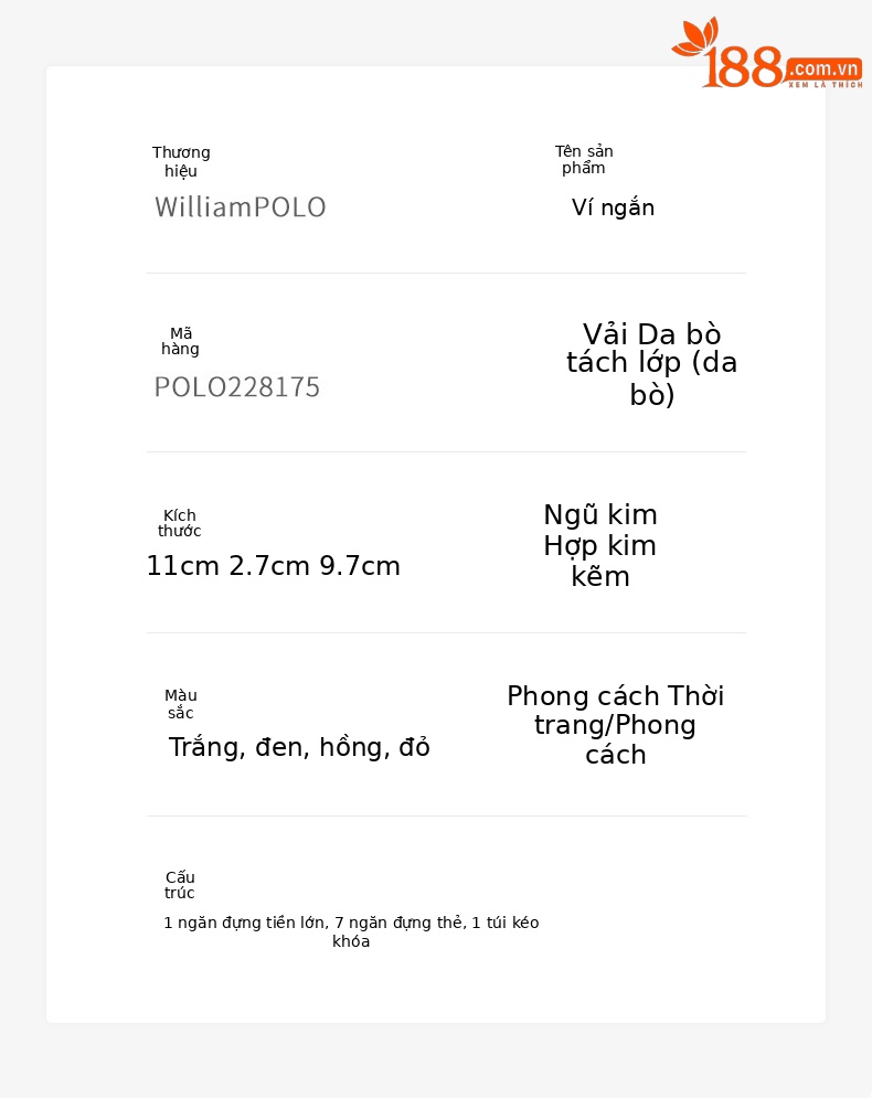 Ví cầm tay nữ da thật mini 2025 thương hiệu Hoàng Paul kiểu dáng đơn giản chi tiết 17