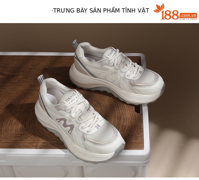 Giày sneaker nữ da thật kiểu waffle đế dày lưới thoáng khí mùa xuân hè 2026 — Trà sữa 7055, 7055 màu xám chi tiết 14